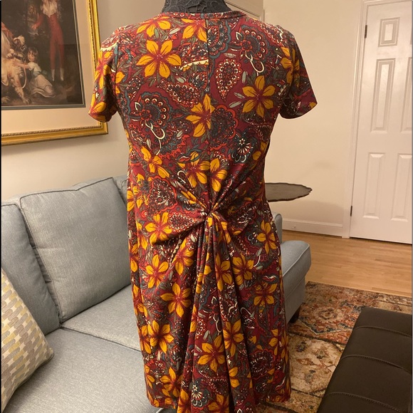 LuLaRoe Carly Dress - Size XXS, Fall Colors Print - Picture 5 of 7